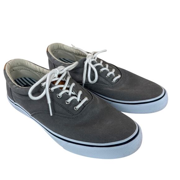 Sperry Striper II CVO Sneakers Men's Size 11 Gray Canvas Low Top Casual Sneakers - Picture 1 of 11